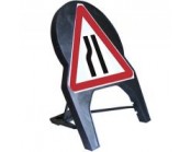 Road Narrows Nearside Q Sign 600mm